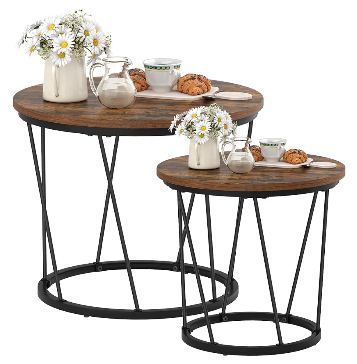 Round nested coffee table set